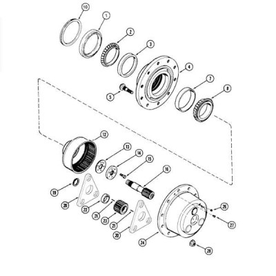 koło zębate zębatka satelita układu planetarnego Case 7110, 7120, 7130, 7140, 7150, 7210, 7220, 7230, 7240, 7250 1349038C1
