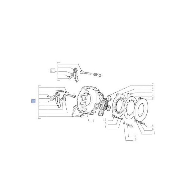 Zestaw łapek dzwignie jazdy docisku sprzęgła Valeo Case JX85 JX90 JX95  New Holland TD95, TD70, TD90 5092787 5092792 5092796
