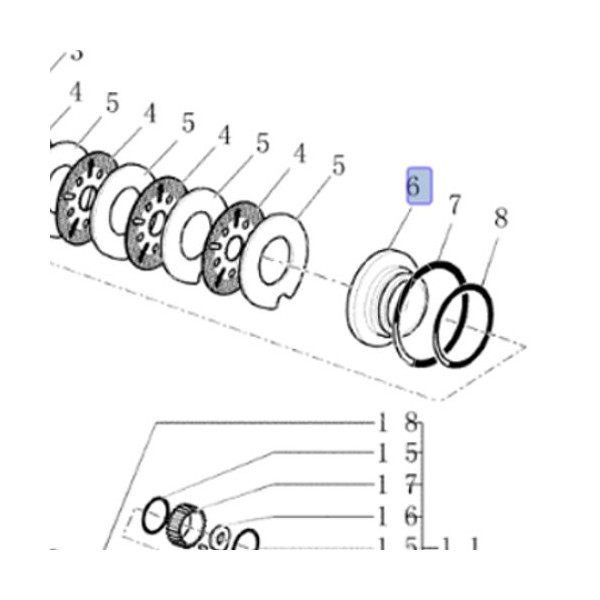 Tłok hamulcowy tłoczysko Case (oś tylna, nie skrętna) 580SR, 590SR 695SR   New Holland LB110, LB115, LB95, LB85, LB75, LB90