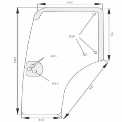 AKK2294 Szyba drzwi lewa
