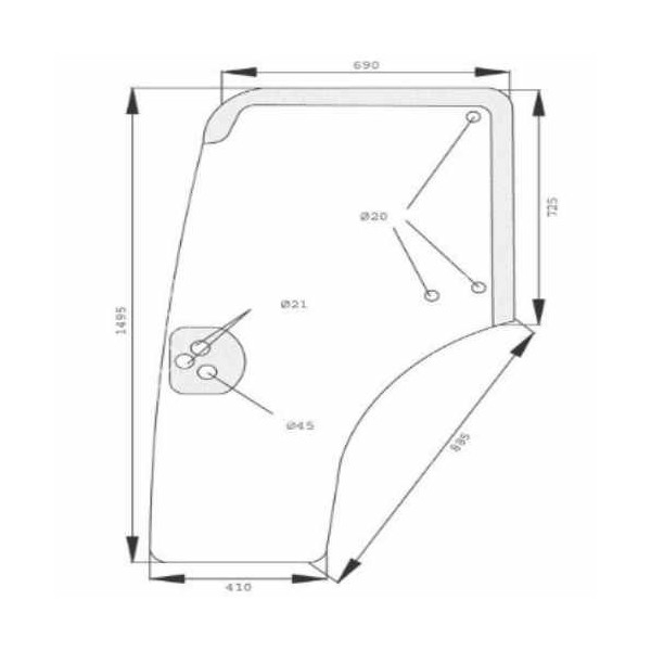 AKK2294 Szyba drzwi lewa