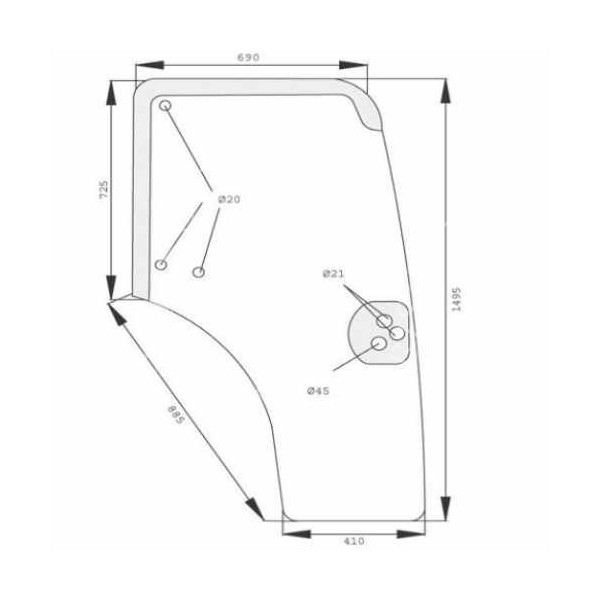 AKK2295 Szyba drzwi prawa