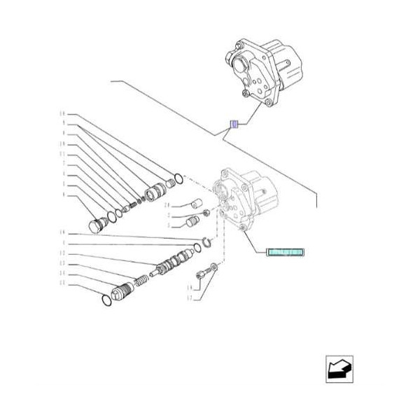5089469 Zawór hydrauliczny pompy podnośnika Case JX 60, 65, 70 75 80 85 90 95 105 115 FARMALL  New Holland TL 85 90 95 100 TD