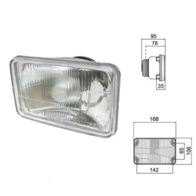reflektor lampa drogowa przednia, Deutz   Agrotron 100,  106, 110,115, 120,  135, 150, 80, 85,  90,   4.70,  4.80 04411363 04435