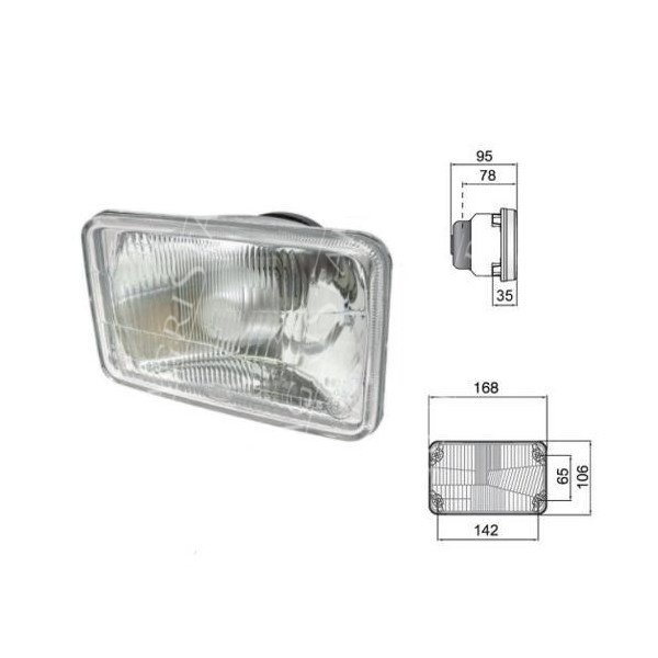 reflektor lampa drogowa przednia, Deutz   Agrotron 100,  106, 110,115, 120,  135, 150, 80, 85,  90,   4.70,  4.80 04411363 04435