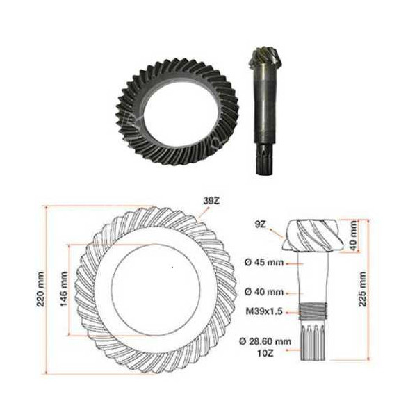 5110940 Atak Wałek atakujący + talerz new holland TD75D TD85D ford fiat 80-66  80-90DT 70-90DT 80-66DT  70-66DT 5110940