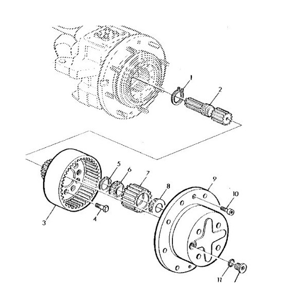Wałek atakujący układu planetarnego John deere6810,6820,6910,6920 L154983