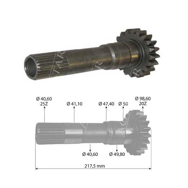 Końcówka wałka WOM 1677738M1 1677746M92  Massey Ferguson 1004T 230 235 254 264T 265 333 354SQ 394S 560 590 675 699