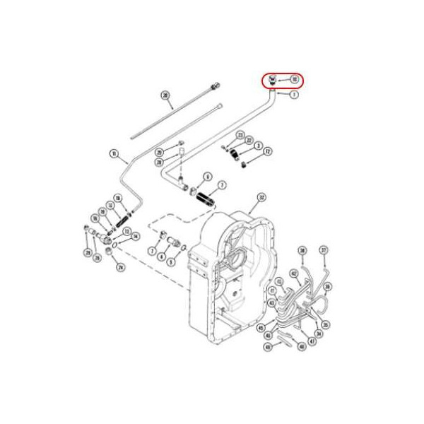 Korek wlewu oleju mostu (plecak) CASE: 5120,5130,5140,5150,5220,5230,5240,5250, MX100, MX110, MX120, MX135, MX150, MX170