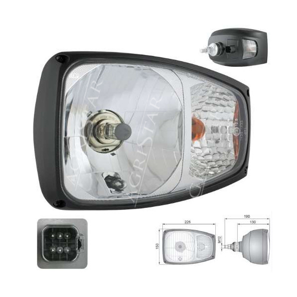 Reflektor Lampa drogowa przednia jazdy Terex  Fermec 840, 860, 890, 990