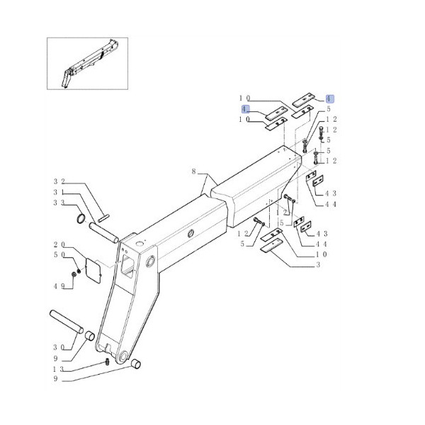 Ślizg wysuwu ramienia New Holland
LM340,LM343,LM440,LM443,LM445,LM740,LM745 76091280