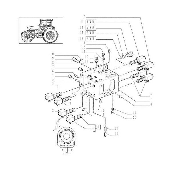 Cewka zaworu wałka przedniego napędu 9970157 Fiat M100 New Holland T4000 TN TM120 TM125 Ford 8560 Case JX MXM steyr kompakt
