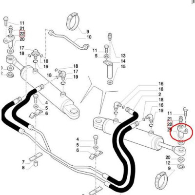 Sworzeń siłownika skrętu new holland TD65D TD70D TD75D TD80D TD85D TD90D case maxxum puma 140 jx90 jx95