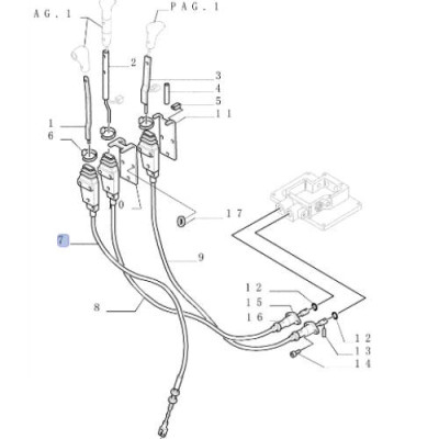 Linka zmiany biegów rozdzielacza HI-LOW   New Holland:  T5090, T5100 T5.115 TS100, TS110, TS115, TS90 82015807, 82012744