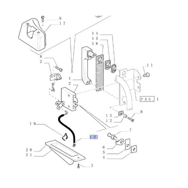 Linka klamki zamka drzwi Case MXM120 MXM190 JX70U JX1070U New Holland T5030 T5070 TL80A TM115 TM190 TS90 TS100 82016403