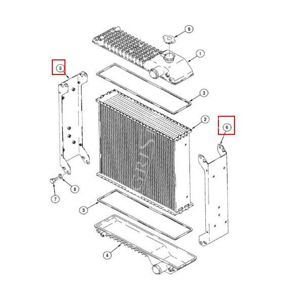 Chłodnica wody wodna silnika 234876A1 Case 580SLE 580SM 590sle cummins