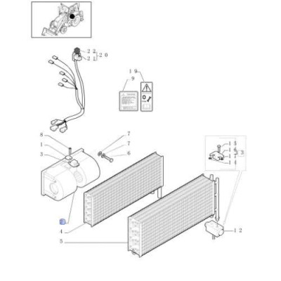 Dmuchawa wentylator klimatyzacji Case 580SR 590ST 590SR 695SM 695SR  New Hlland 675E 655 LB110 LB115 LB90 B95 85813079