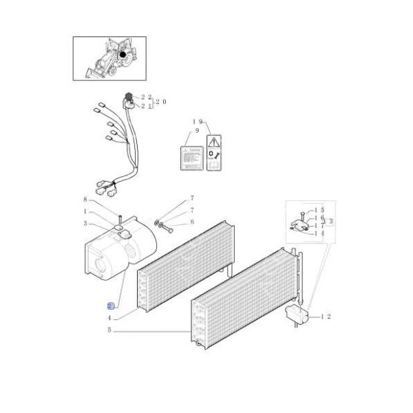 Dmuchawa wentylator klimatyzacji Case 580SR 590ST 590SR 695SM 695SR  New Hlland 675E 655 LB110 LB115 LB90 B95 85813079