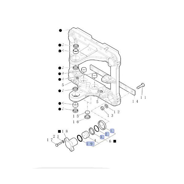 Zestaw naprawczy siłownika blokady przesuwu case 580SR, 590SR, 695SR 580ST, 590ST, 695ST new holland B90, B100, B110, B115