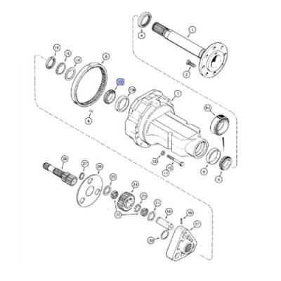 PON2101 Łożysko półosi Case580SK 190585R91 + 29214H Koyo 395A/394A