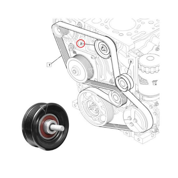 Rolka prowadząca paska górna JCB 536-70, 530, 531-70, T2 + T3, 535, 535-60, 536-60, 536-70, 540, 541-70