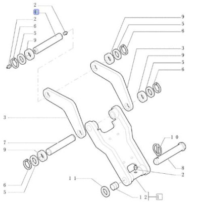 Sworzeń łyżki 85815517 New Holland LB110 LB110B LB115 NH b110 b115 fb  Case 580SR, 590SR, 695SR, 695SM