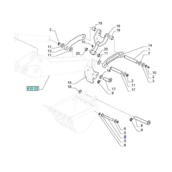 KOP7075 Sworzeń tylnej łyżki koparkowej