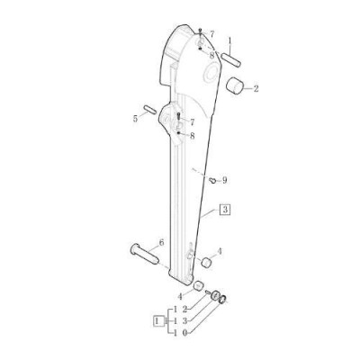 KOP7076 Tuleja ramienia głównego przy łyżce casec 580 695 sr sm new holland lb kobelco