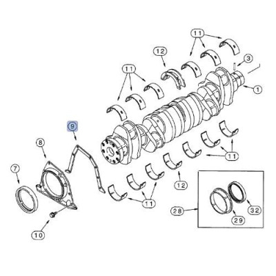 SUS7039 Uszczelka pokrywy wału korbowego Case
Magnum MX  Steiger STX275