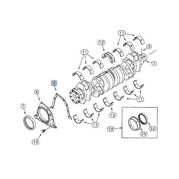 SUS7039 Uszczelka pokrywy wału korbowego