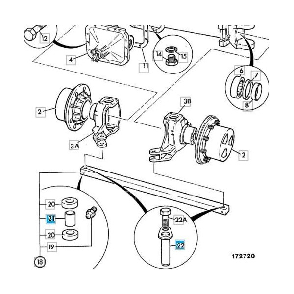 Sworzeń drążka stabilizacyjnego końcówki kierowniczej JCB