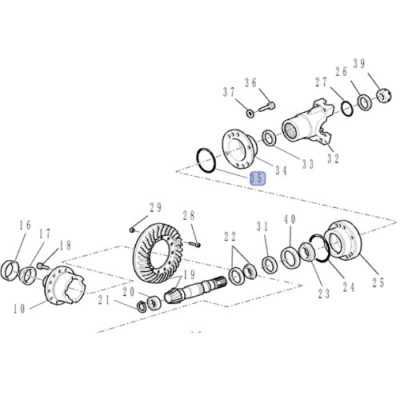 Uszczelniacz skrzyni wyjścia na tylni napęd 81845713 Case 580SR / PLUS 590SR New Holland LB110 LB115