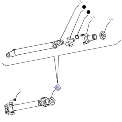 Wał napędowy kardana New Holland T7.175, T7.190, T7.210 Case Puma 185 195 200 210 Steyr CVT 87664855, 84415583, 84486152