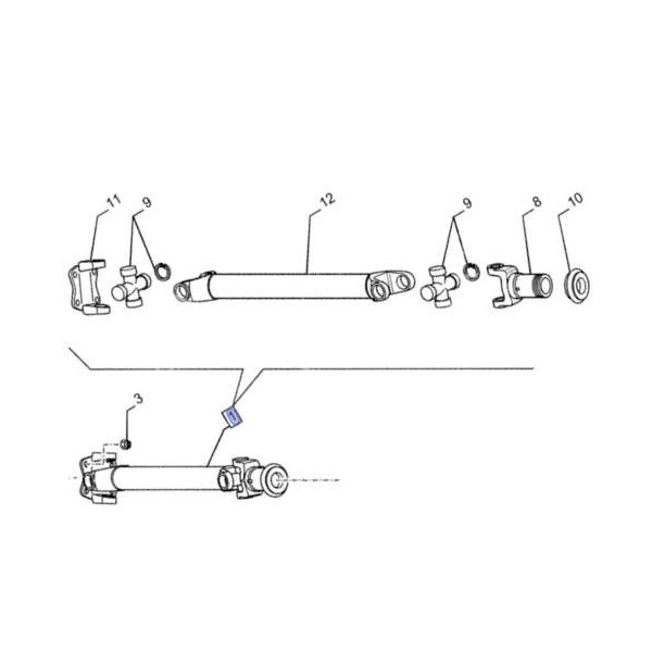 Wał kardana Ford New Holland T6030, T6050, T6070, T6080, T6090 T7.170, T7.185 Case PUMA 140 150 PUMA 150, PUMA 165 CVT, PUMA 16