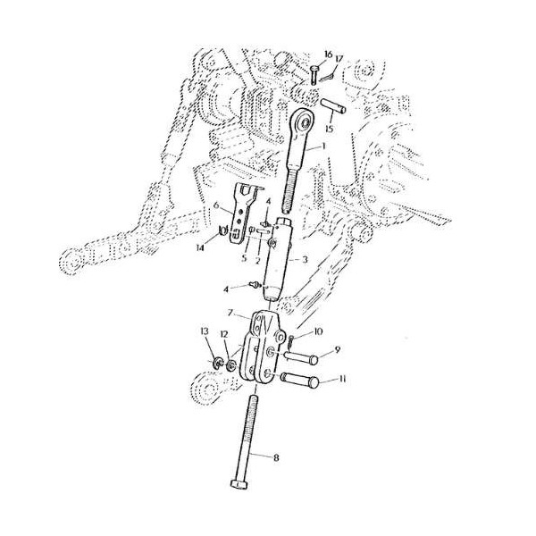 Śruba wieszaka ramion John Deere 7210 7410 7510 7610 7710 7810 7420 7520 6810 6910 6800 6900 7330 7405 296mm M32 R106308