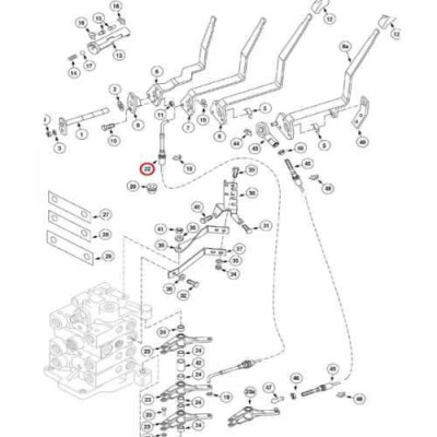 Linka sterownia hydrauliką rozdzielacza Case MX120, MX110, MX100, MX135 239182A3 239182A2