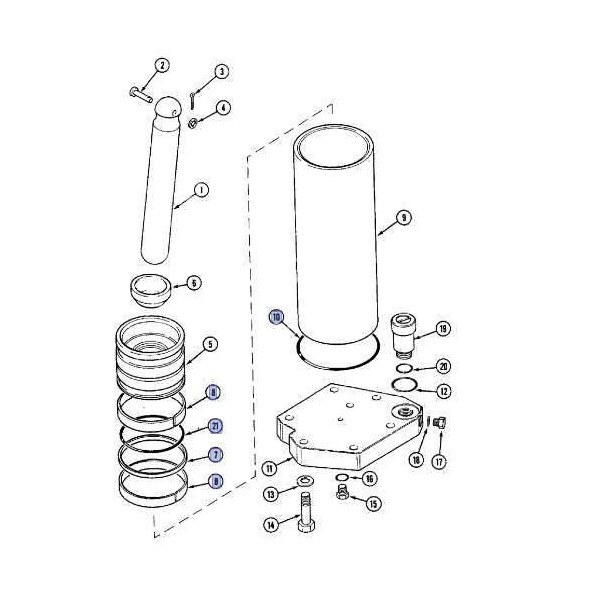 Zestaw uszczelnień tłoka podnośnika Case 5000 A186324 239-5342 A186826 302910A1