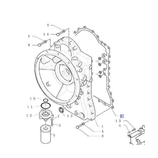 Uszczelka obudowy skrzyni biegów case 580sr 590sr 590sle new holland lb110 lb115 fb110