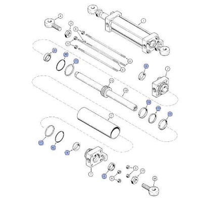 HYD2593 Zestaw uszczelnień siłownika skrętu Case