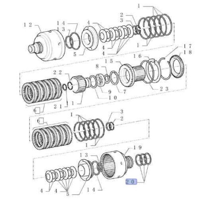 ierścień uszczelniający tłoka kosza PTO 5131232 Ford 8160, 8260, 8360, 8560 New Holland  T4050, T5030, T5040 T7030, T70