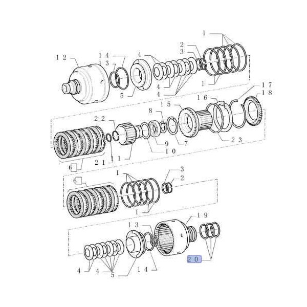 SKR7101 Pierścień uszczelniający tłoka kosza PTO 5131232 Ford 8160, 8260, 8360, 8560 New Holland  T4050, T5030, T5040 T7030, T70