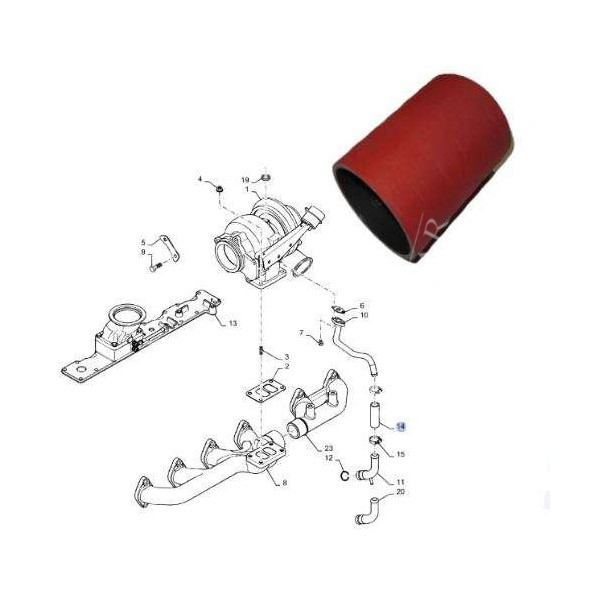 SUC9913 Łącznik gumowy rurki smarowania Turbiny