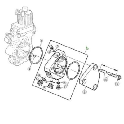 Dystans bloku zaworów John Deere 6100 6200 6300 6400 6600 6800 6900 6506 6010 SE6100 SE6200 SE6300 SE6400 SE6510 6600 AL161388