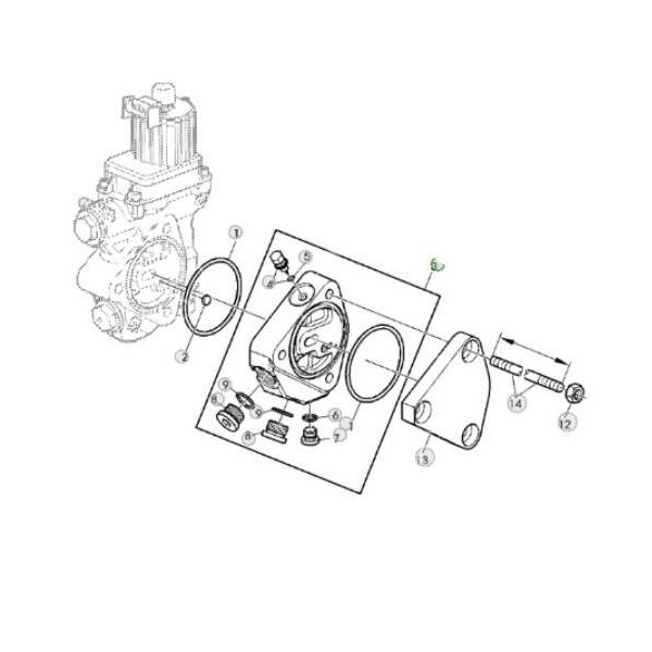 Łącznik dystans bloku zaworów Husco John Deere AL161388 John Deere 6300 6400 6600, 6800, 6900 6506 6620 6820