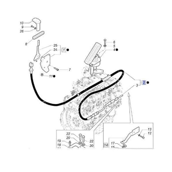 84221399 85827699 Linka gazu Case 580SR 590SR 695SR New Holland LB110B LB115B b110 b115