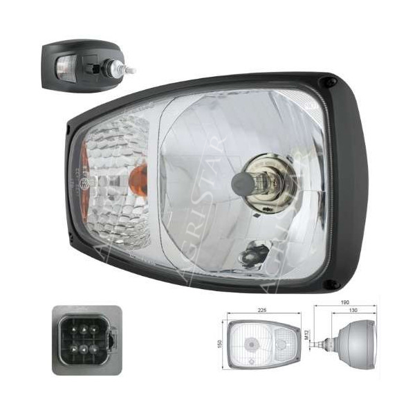 ELE1056 Lampa drogowa przednia jazdy Terex  Fermec 840, 860, 890, 990