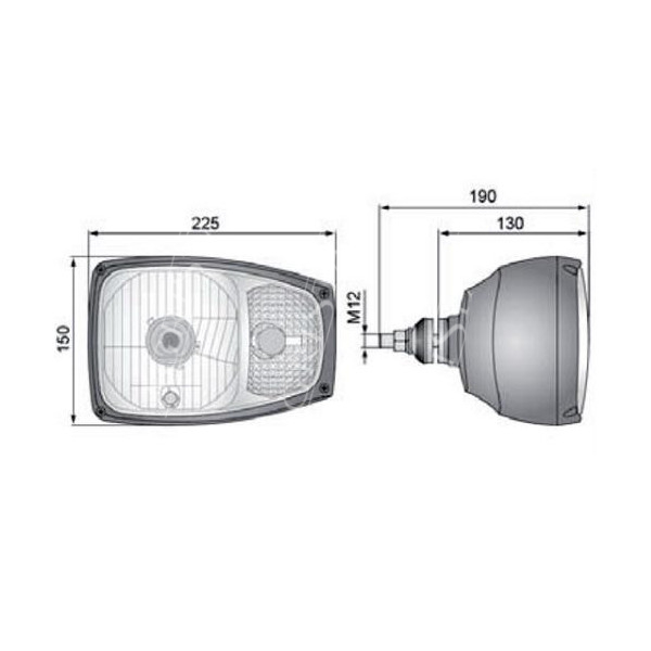 ELE1056 Lampa drogowa przednia jazdy Terex  Fermec 840, 860, 890, 990