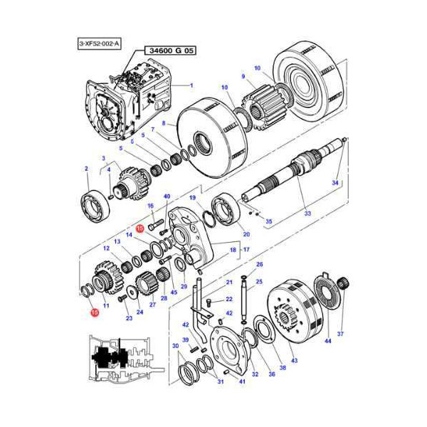Pierścień kosza sprzęgłowego 25x31x2mm 3815123M1 Massey Ferguson 4225 4235 4240 4245 4255 4260 4265 4270 4325 4335 4345 4355