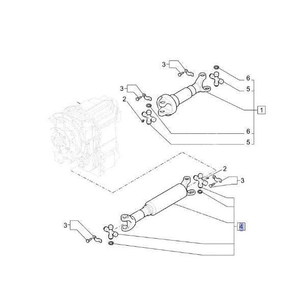 Wał napędowy przedni Skrzynia automatyczna Powershift Case 580SR 580SR PLUS 590SR 695SR New Holland B110 LB110 LB115 87552420