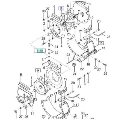 NH-84607287 Bębęn domłacający przenośnika kłosowego PRAWY